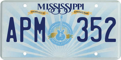MS license plate APM352