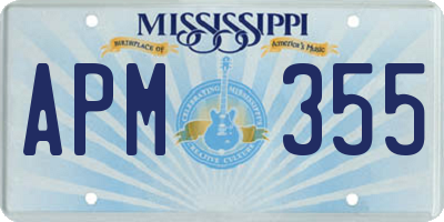 MS license plate APM355