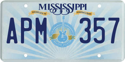 MS license plate APM357