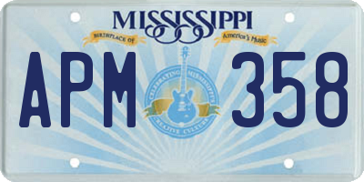 MS license plate APM358