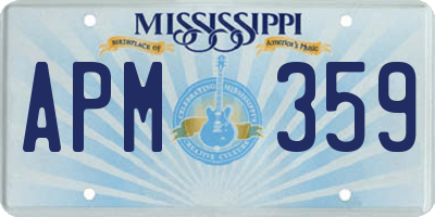 MS license plate APM359