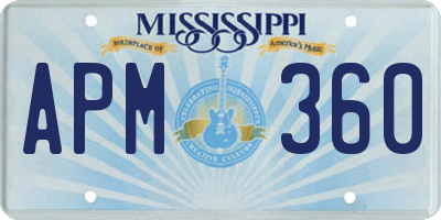 MS license plate APM360