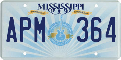 MS license plate APM364
