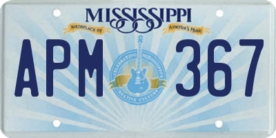 MS license plate APM367