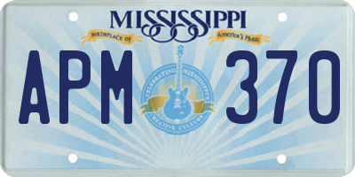 MS license plate APM370