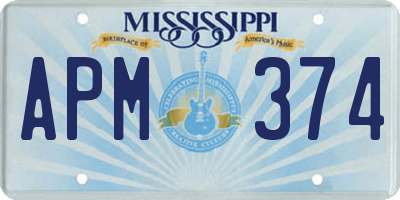 MS license plate APM374