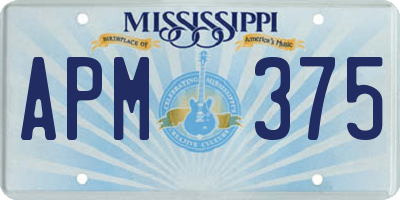 MS license plate APM375