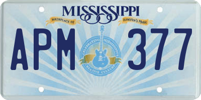 MS license plate APM377