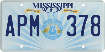 MS license plate APM378