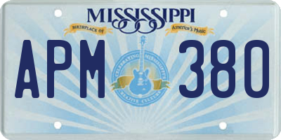 MS license plate APM380