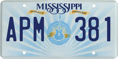 MS license plate APM381