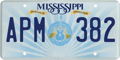 MS license plate APM382