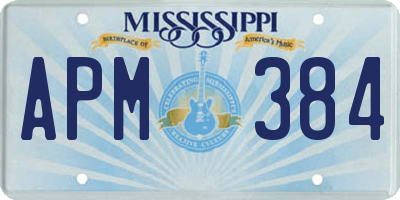MS license plate APM384
