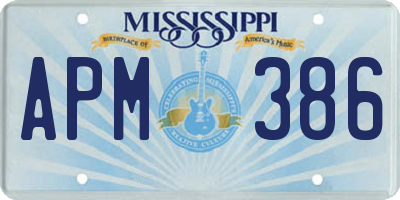 MS license plate APM386