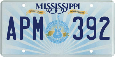 MS license plate APM392