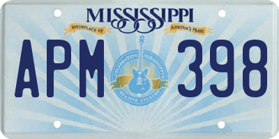 MS license plate APM398