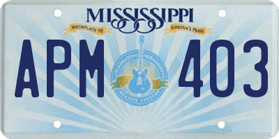 MS license plate APM403