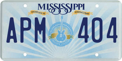 MS license plate APM404