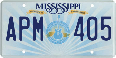 MS license plate APM405