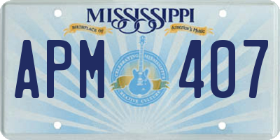 MS license plate APM407