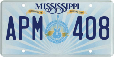 MS license plate APM408