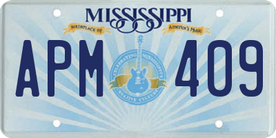 MS license plate APM409
