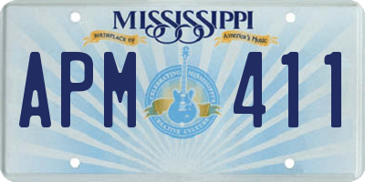 MS license plate APM411