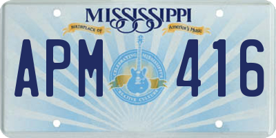 MS license plate APM416