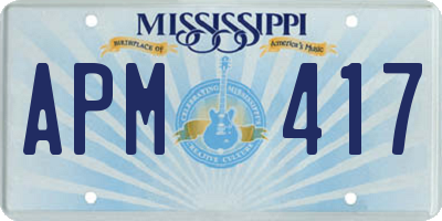MS license plate APM417