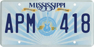 MS license plate APM418