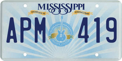 MS license plate APM419