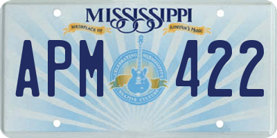 MS license plate APM422