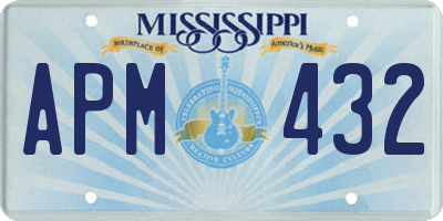 MS license plate APM432