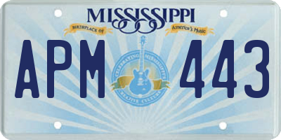 MS license plate APM443