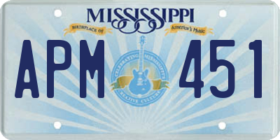 MS license plate APM451