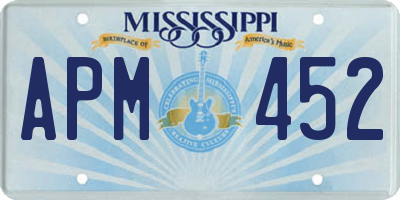 MS license plate APM452