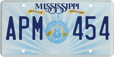 MS license plate APM454