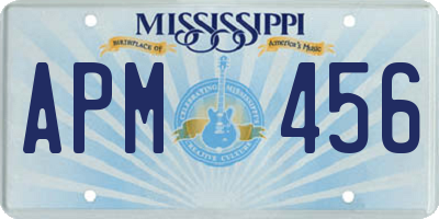 MS license plate APM456