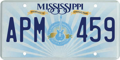 MS license plate APM459