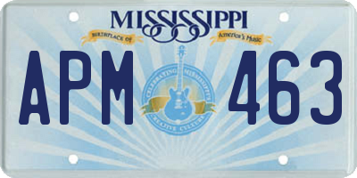 MS license plate APM463