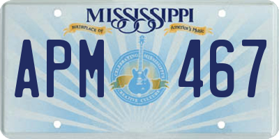 MS license plate APM467