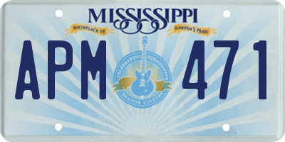 MS license plate APM471
