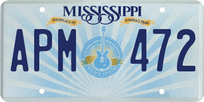 MS license plate APM472
