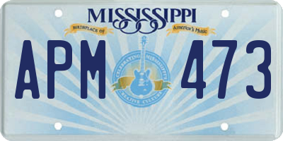 MS license plate APM473