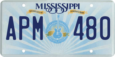 MS license plate APM480