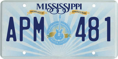 MS license plate APM481