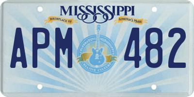 MS license plate APM482