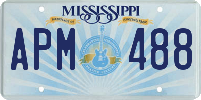 MS license plate APM488