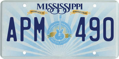 MS license plate APM490