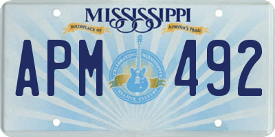MS license plate APM492